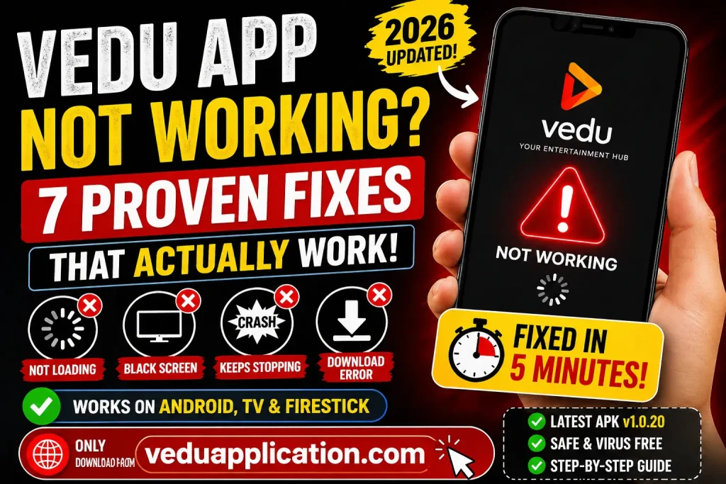 Vedu App not working fix 2026