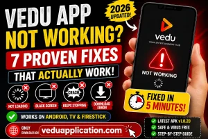Vedu App not working fix 2026