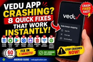 vedu app keeps crashing android fix